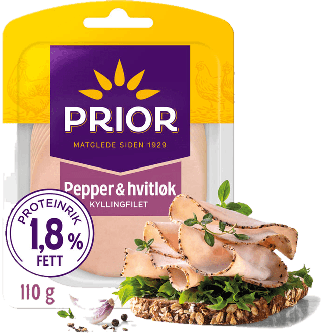 Kyllingfilet Pepper/Hvitløk 110g Prior