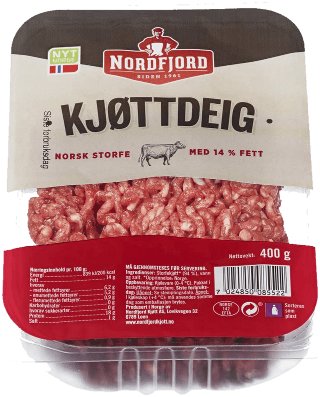 Kjøttdeig 14% 400g