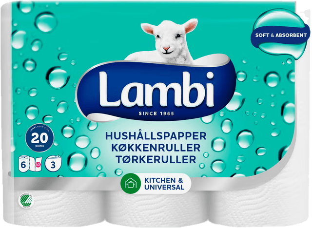 Tørkerull Hvit 6rl Lambi