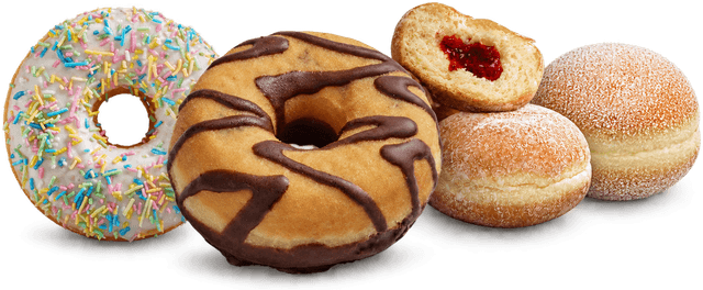 Donuts og berlinerboller vanilje/bringebær