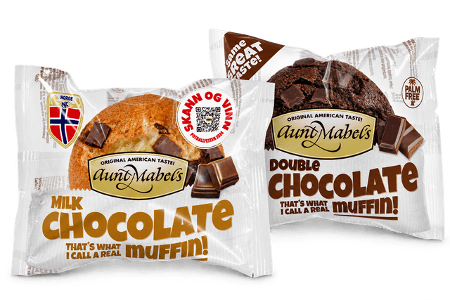 Muffins milk chocolate og double chocolate