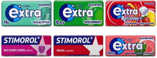 Et utvalg extra og stimorol