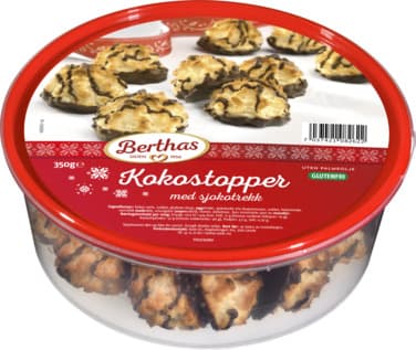Kokostopper med Sjokolade 350g Berthas