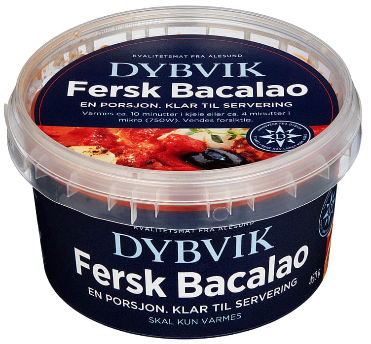 Bacalao Fersk Ferdigmat Tomat og Oliven 450g Dybvik