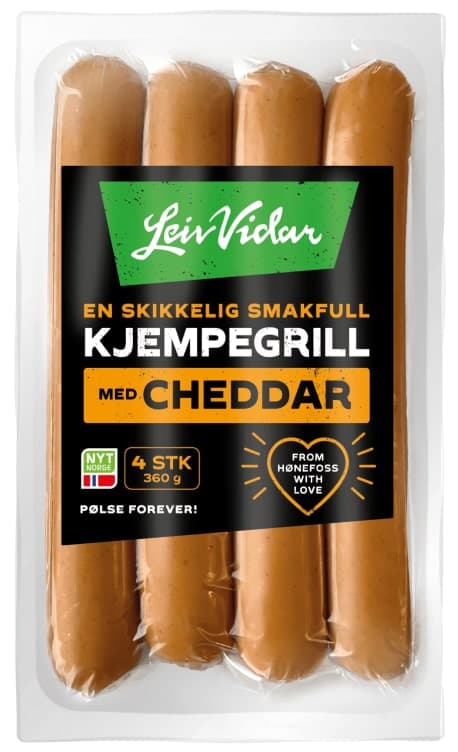 Kjempegrill Cheddar 360g Leiv Vidar