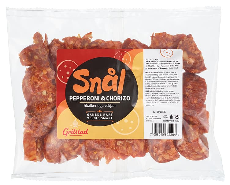 Pepperoni Snål Skalker/Avskjær 200g Grilstad