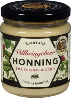 Bringebærhonning Myk 350g Kjartans-Honning
