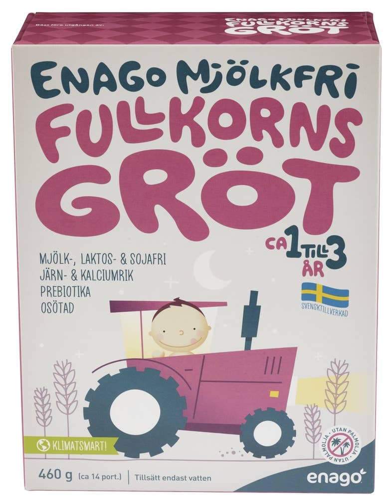 Melkefri fullkornsgrøt Fra 12 mnd, 460 g 1 g
