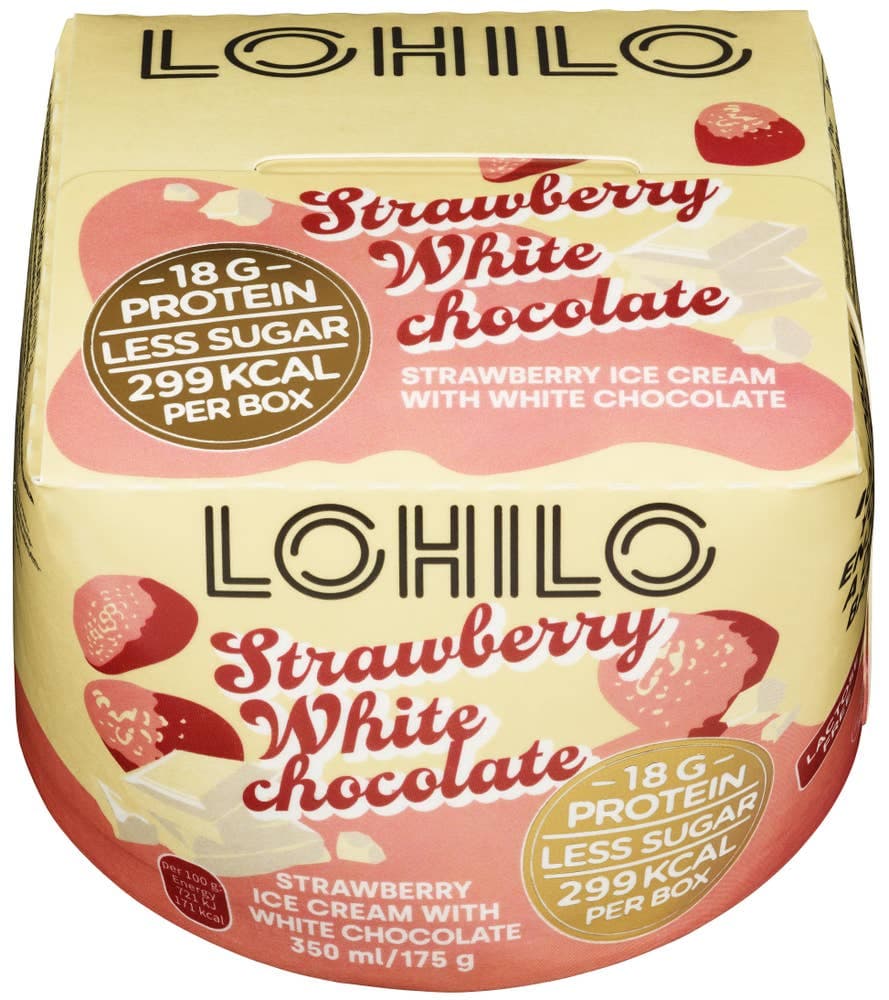 Strawberry white Proteinrik, 350 ml