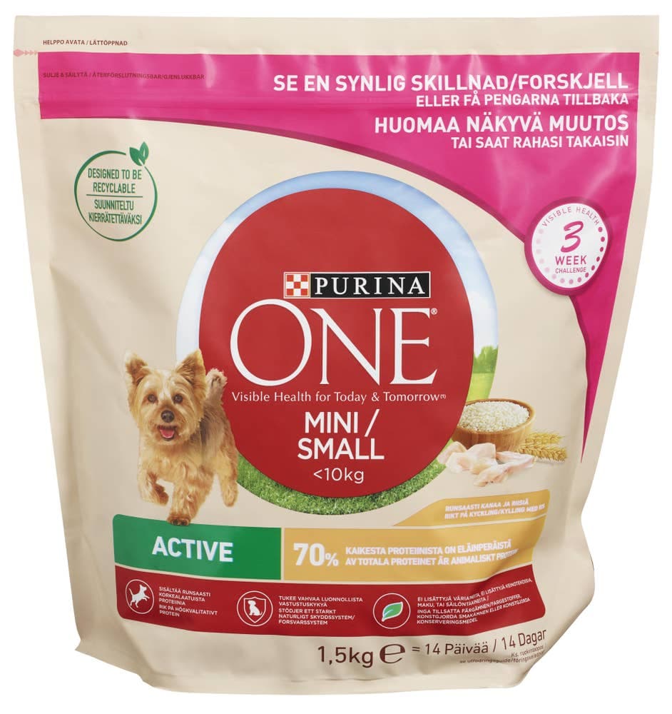 Small Dog Active Purina One, 1,5 kg 1 kg