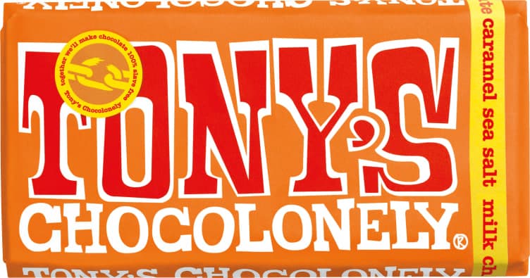 Milk Chocolate Karamell og Havsalt 180g Tony's Chocolonely
