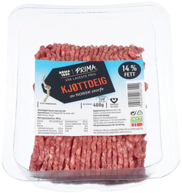 Kjøttdeig 14% 400g Prima Lavpris 400 g