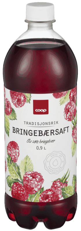 Coop Bringebærsaft 0,9l