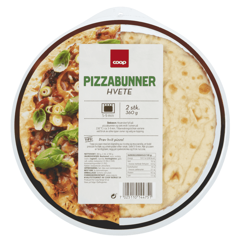 Coop Pizzabunner 2stk a 180g