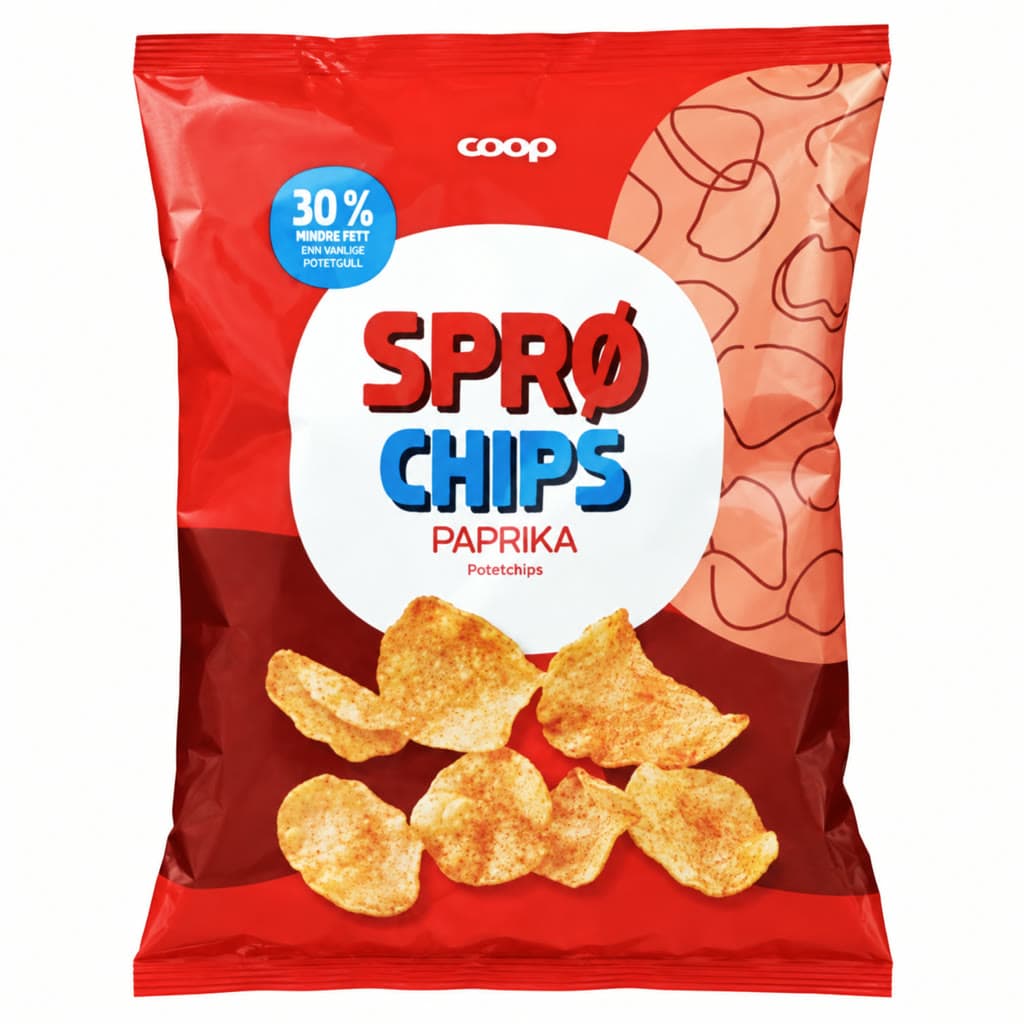 Sprø Chips Paprika 140g Coop