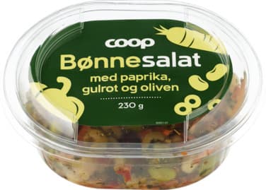 Bønnesalat med Paprika, Gulrot og Oliven 230g Coop