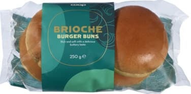 Brioche Burger Buns 4pack Coop 250 g