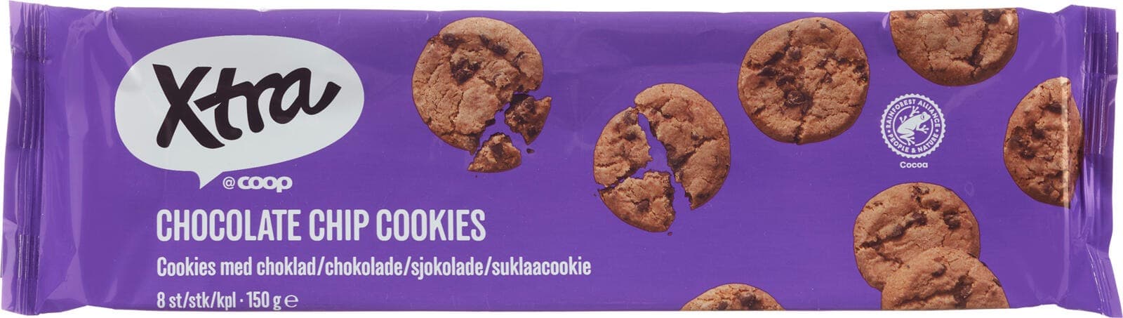 Choc Chip Cookies 150g X-tra