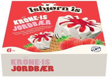 Krone-is Jordbær 6stk Isbjørn Is 774 ml