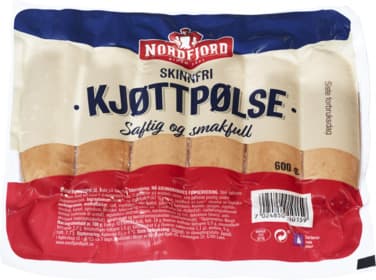 Røkt Kjøttpølse Skinnfri 600g Nordfjord