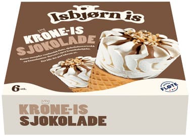 Krone-is Sjokolade 6stk Isbjørn Is 774 ml