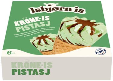 Krone-is Pistasj 6stk Isbjørn Is 768 ml