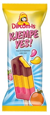 Diplom-is Kjempe Yes Sjokoladetrekk Jordbær og Appelsin 80ml
