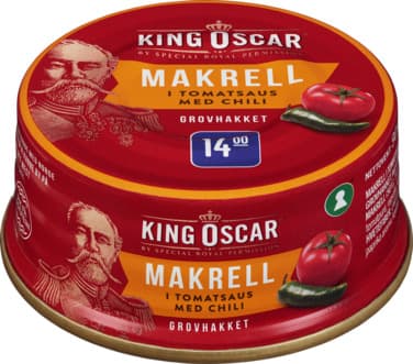 Grovrevet Makrell Chili 90g King Oscar
