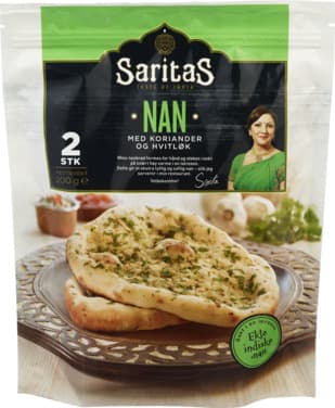 Nanbrød Hvitløk og Koriander 200g Saritas