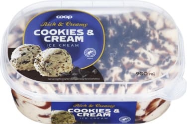 Cookies & Cream Rich & Creamy Ice Cream 900ml Coop