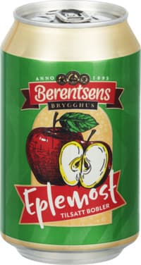 Eplemost Tilsatt Bobler 330ml Berentsens boks