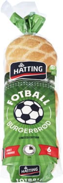 Fotball Hamburgerbrød 80gx6stk Hatting 480 g