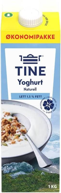 Yoghurt Naturell Lett 1,5% 1kg Tine