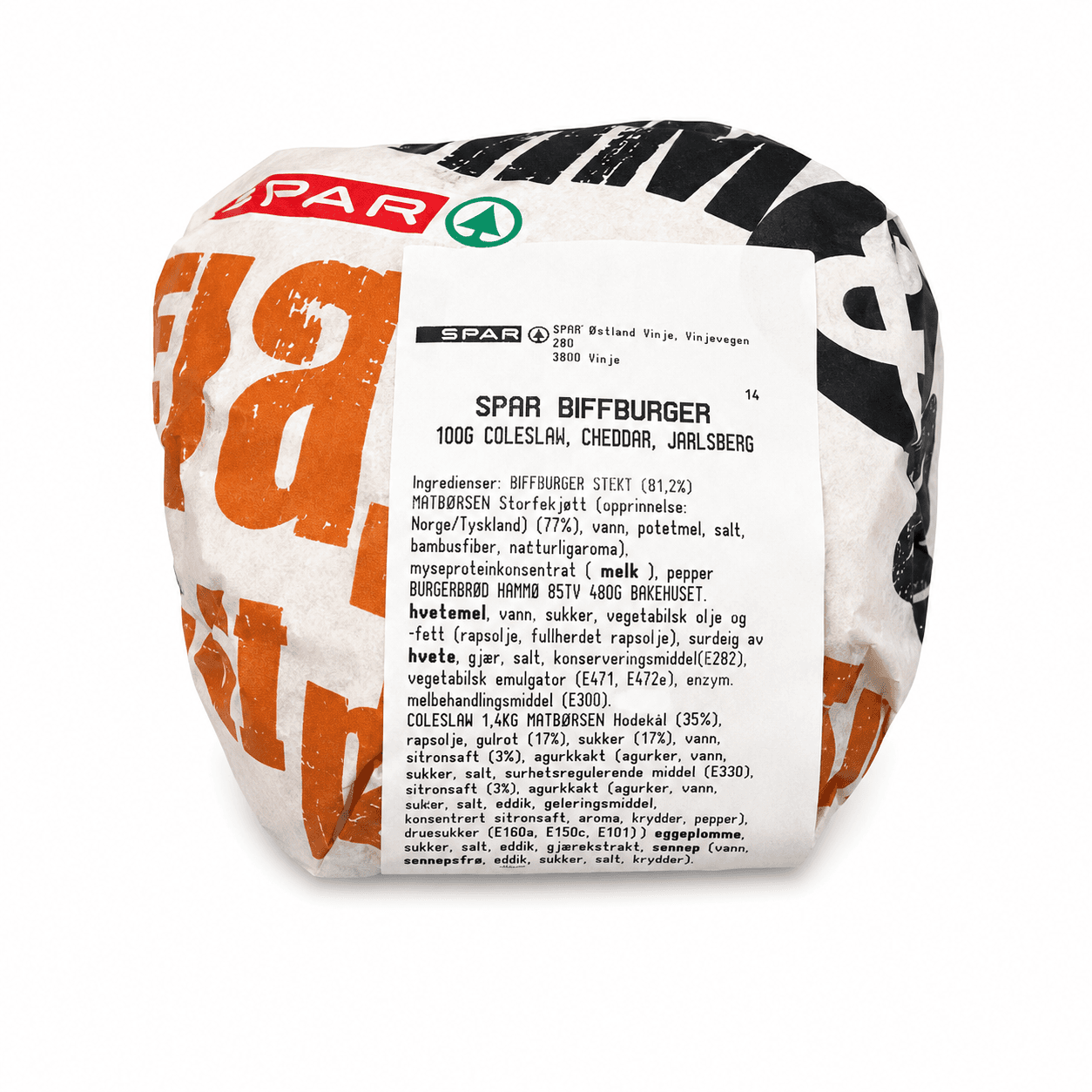 Biffburger med Coleslaw, Cheddar & Jarslberg 100g