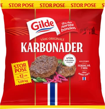 Karbonader 12stk Stor Pose Gilde 1,08 kg