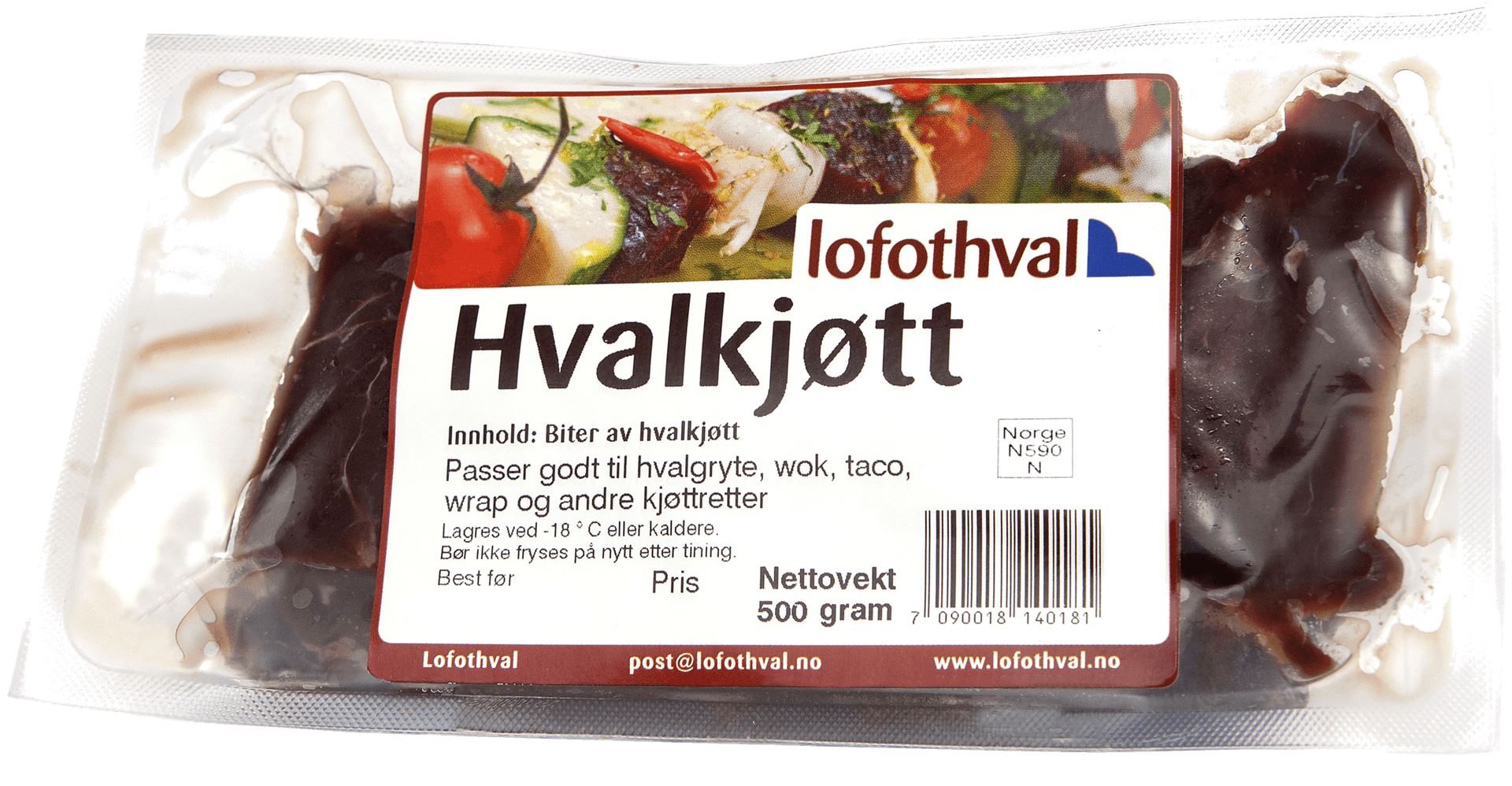 Lofothval Hvalkjøtt i Biter 500g