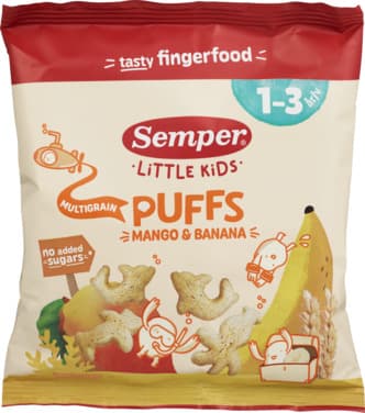 Semper Mutligrain Puff Mango/Banan 1-3År 18g