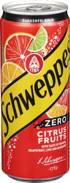Schweppes Citrus Fruits Zero 330ml boks