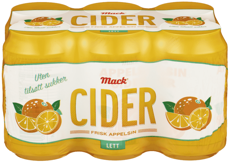 Mack Cider Appelsin Lett 6stk x 0,33l, 1,98l