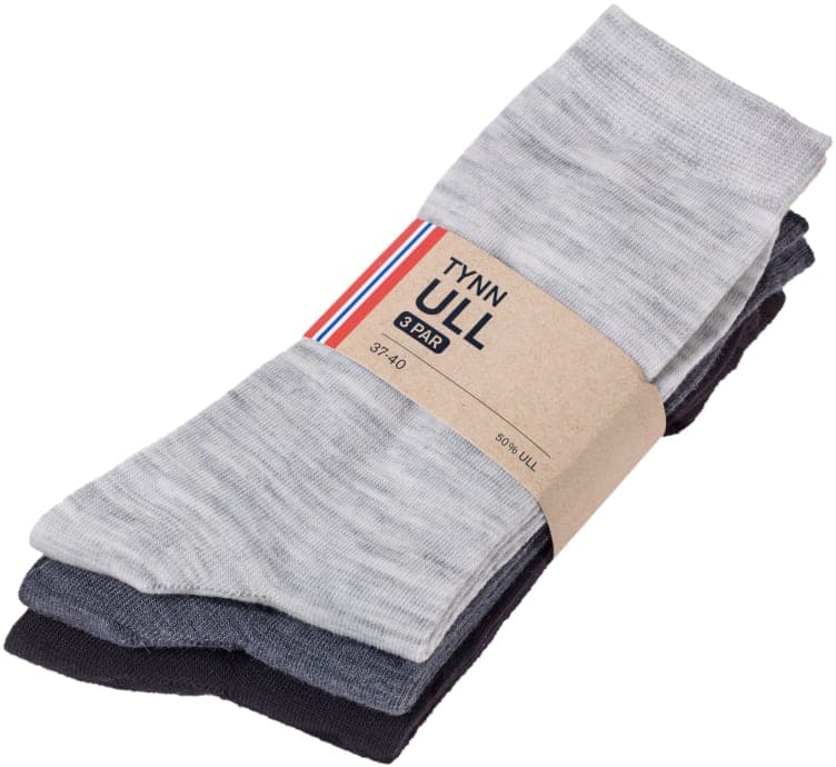 Wool Socks Thin 41-45 3pk La Mote