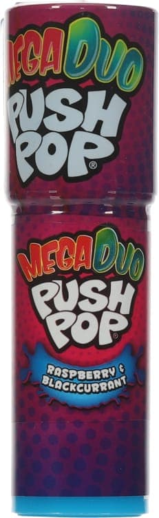 Push Pop Mega Duo Bringebær og Solbær 30g Bazooka