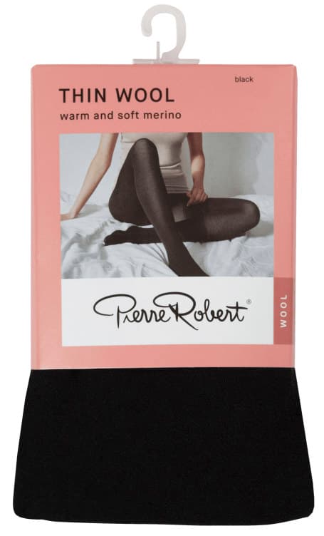 Tights Wool Thin 36-40 Black Pierre Robert