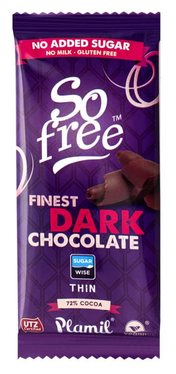 Sofree Sjokolade Mørk 72% uten Melke&Sukker 80g