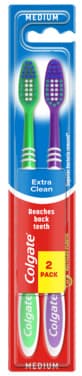 Colgate Extra Clean Medium Tannbørste 2pk 1 piece
