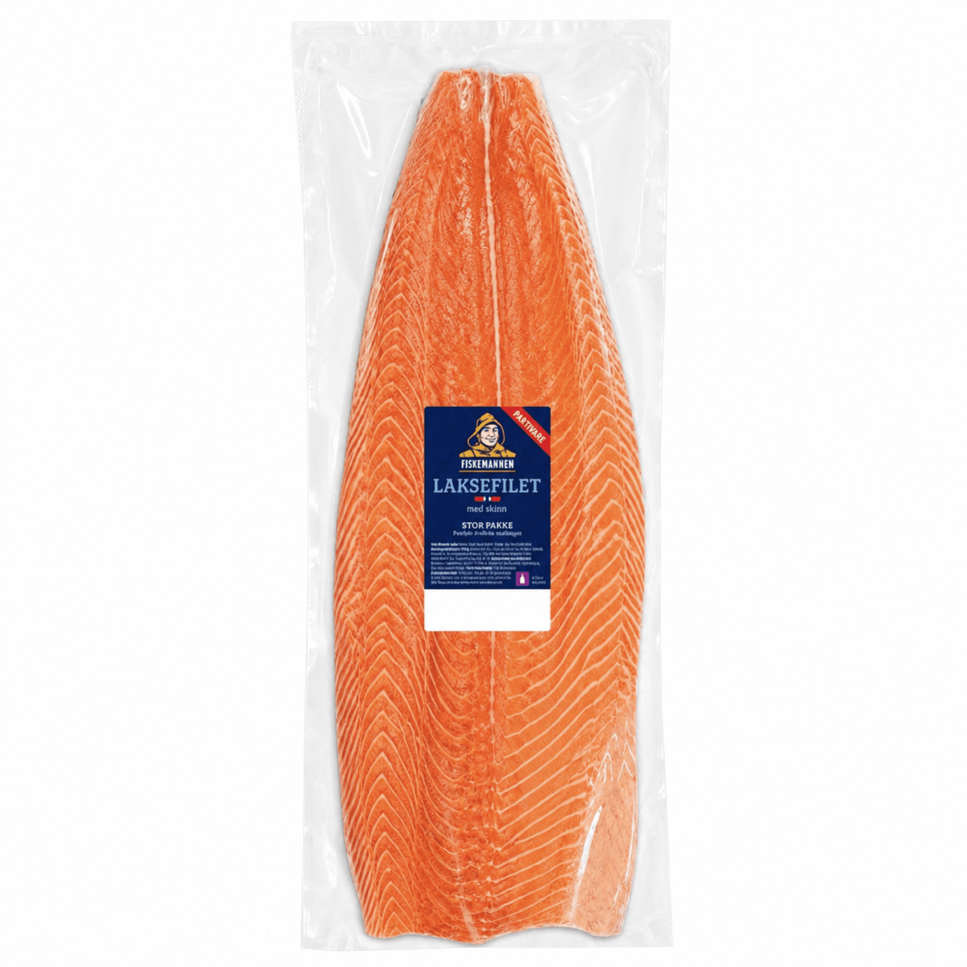 LAKSEFILET M/ SKINN pr kg Fiskemannen Partivare 1 kg