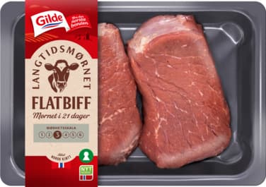 Storfe Flatbiff Skivet Langtidsmørnet 380g Gilde