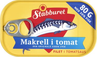 Makrell Filet i Tomatsaus 80g Stabburet