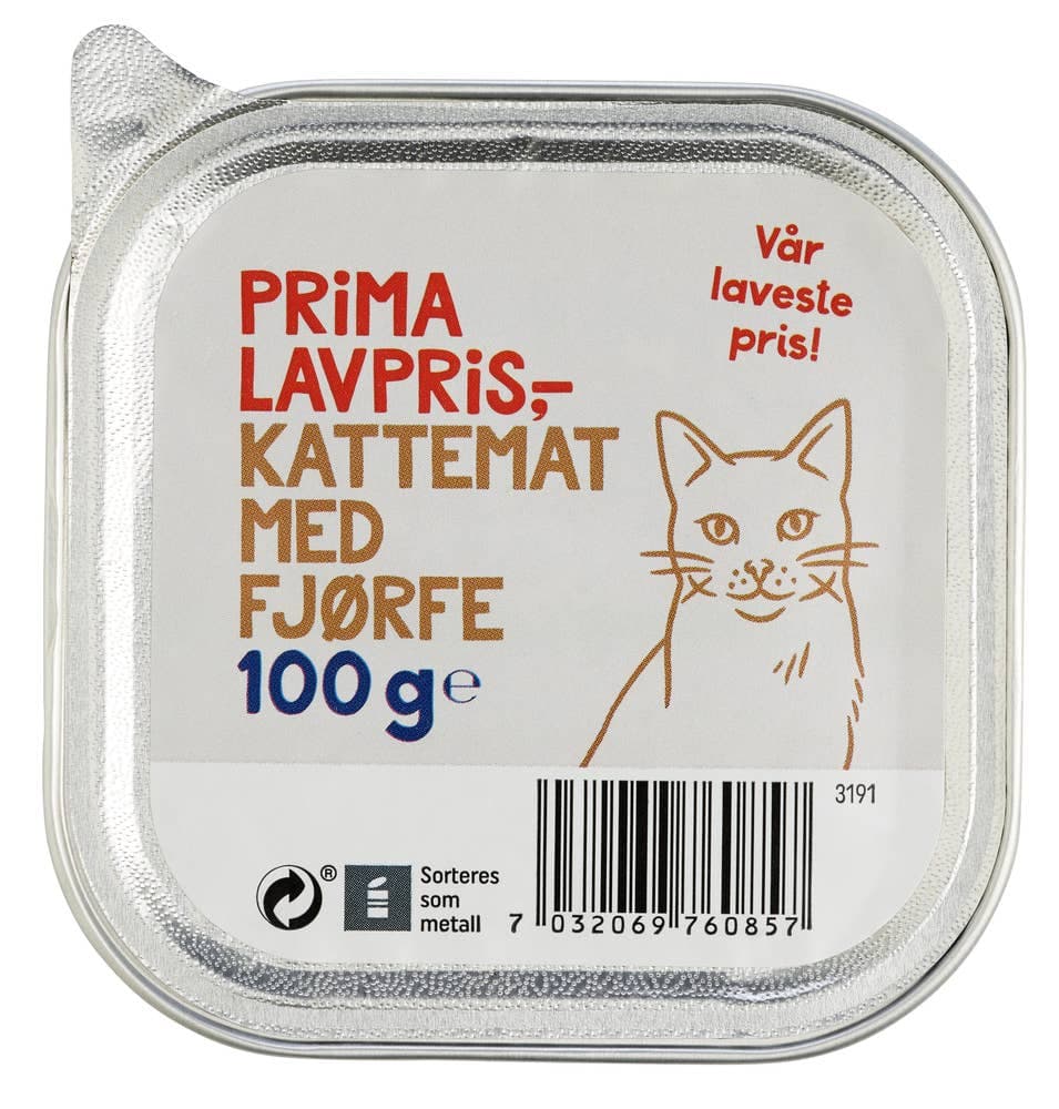 Kattemat med Fjærkre 100g Prima