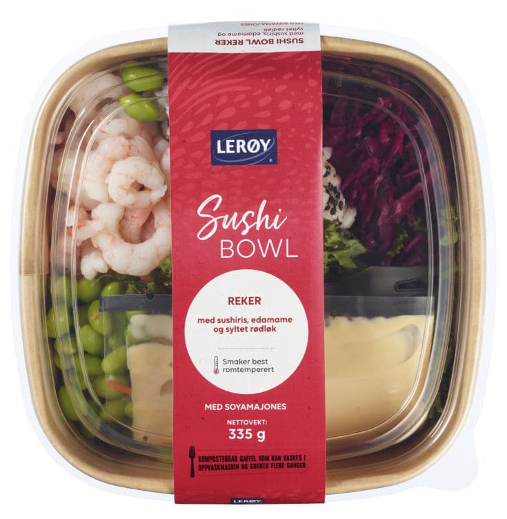 Sushibowl med Norske Reker 335g Lerøy