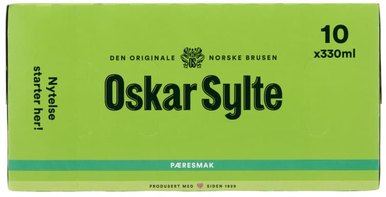 Pærebrus 0,33lx10 boks Oskar Sylte 3300 ml